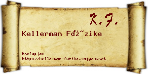 Kellerman Füzike névjegykártya